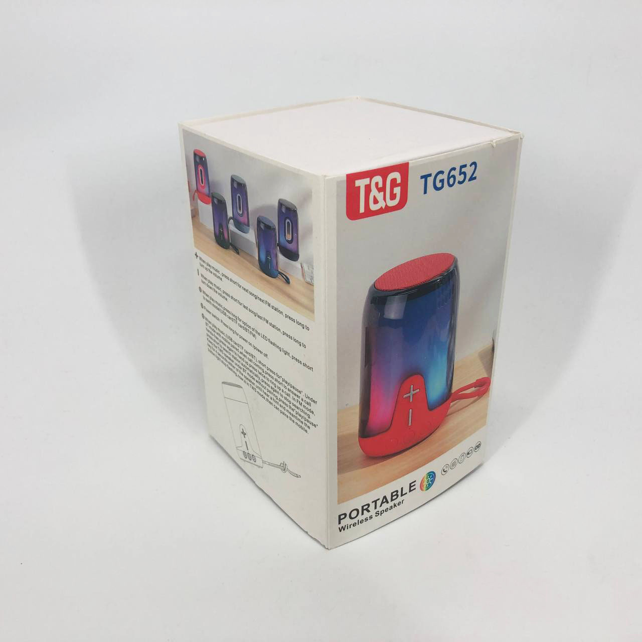 Портативна колонка TG652 5W з RGB підсвічуванням та ремінцем, колонка з акумулятором блютуз. Колір: зелений - Зображення 6