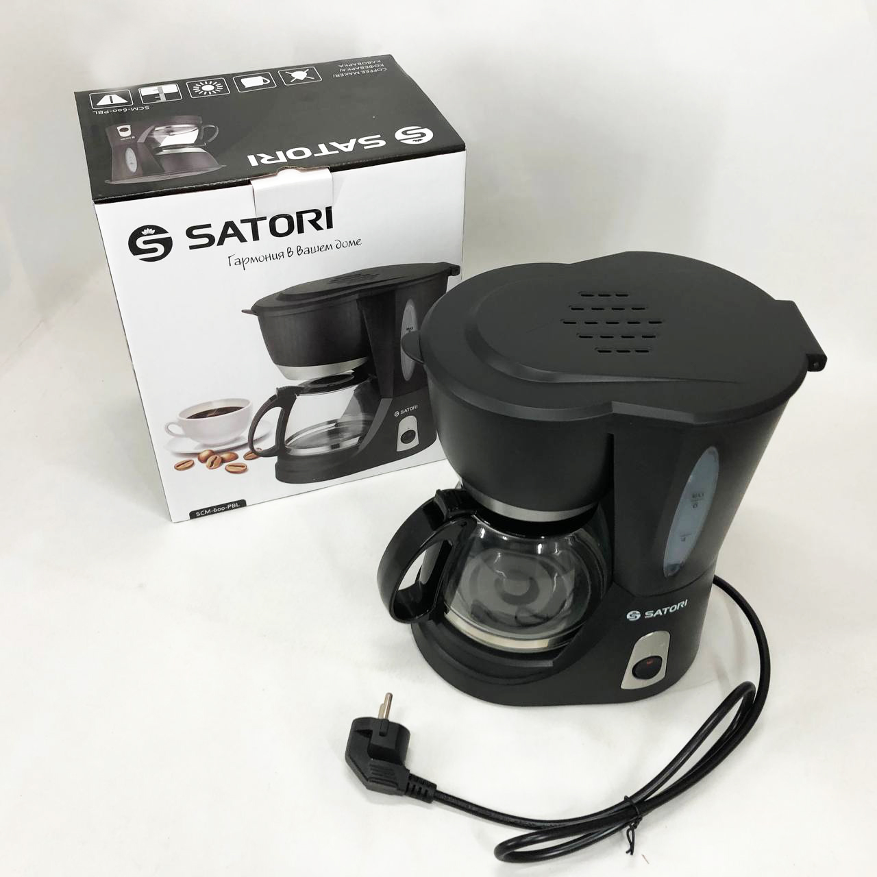 Кавоварка крапельна Satori SCM-600-PBL 650 Вт, Маленька кавомашина для дому, Маленька кавомашина - Зображення 4