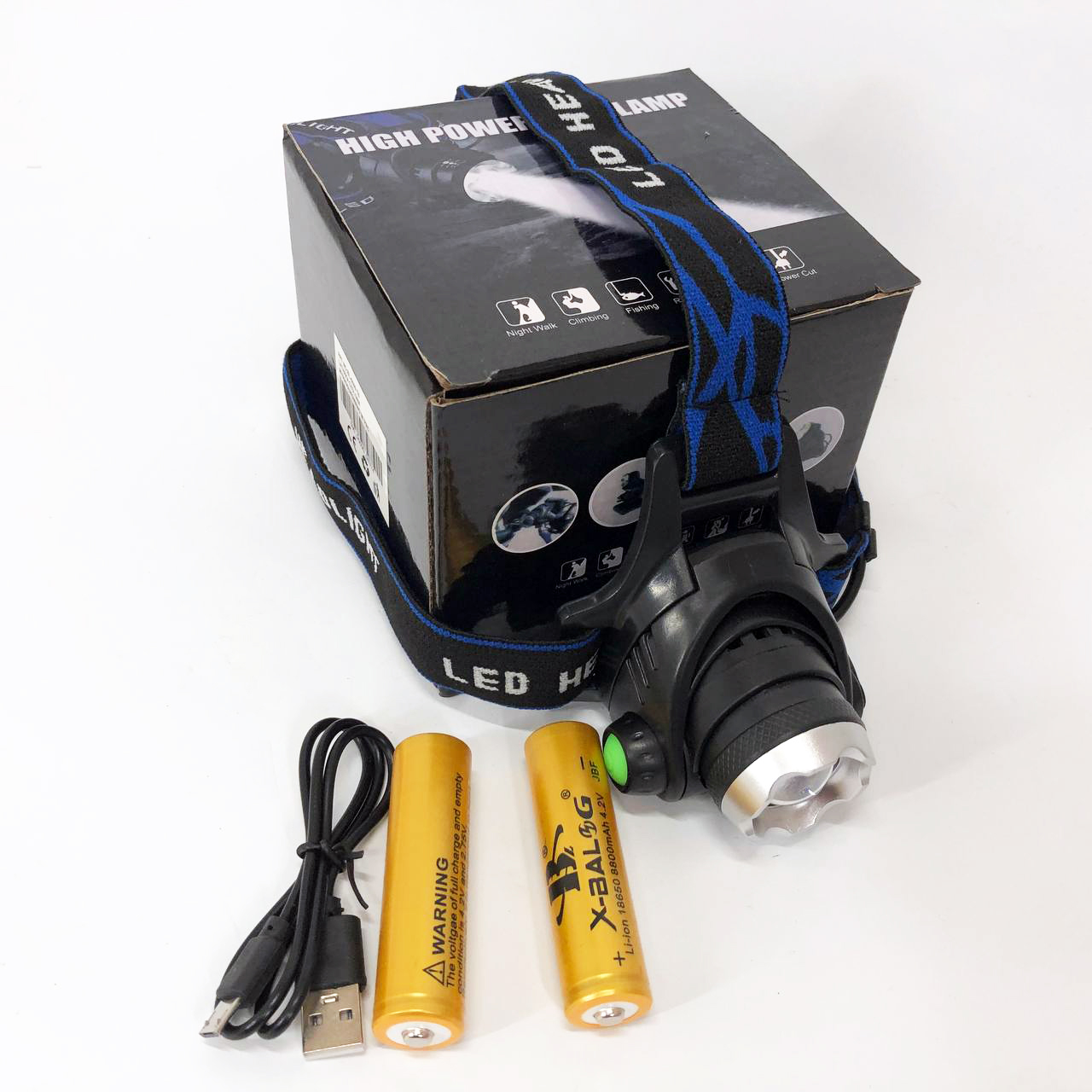 Ліхтар налобний Police BL-6699 (204C), Налобний ліхтарик bailong, Налобний ліхтарик з usb зарядкою - Зображення 3