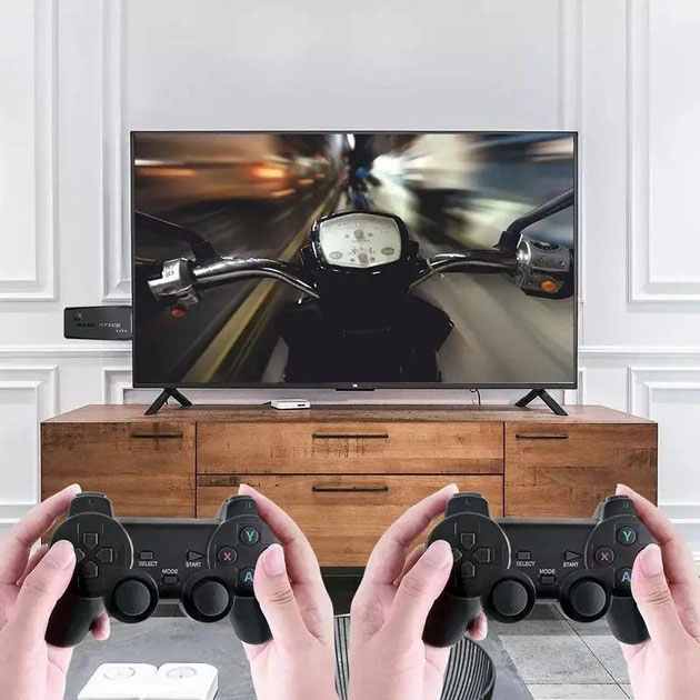 Ігрова консоль приставка для телевізора 4K система Android TV 10 4G Wi-Fi HD з двома джойстиками - Зображення 6