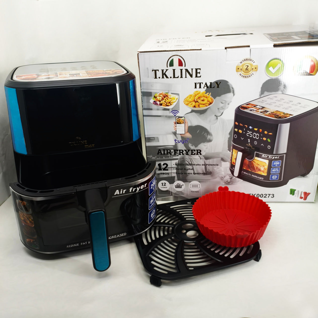 Аерофритюрниця T.K.Line TK00273 12 л з Wi-Fi Tuya Smart, 2 ТЕНами, LED-дисплеєм і керамічною чашею - Зображення 8