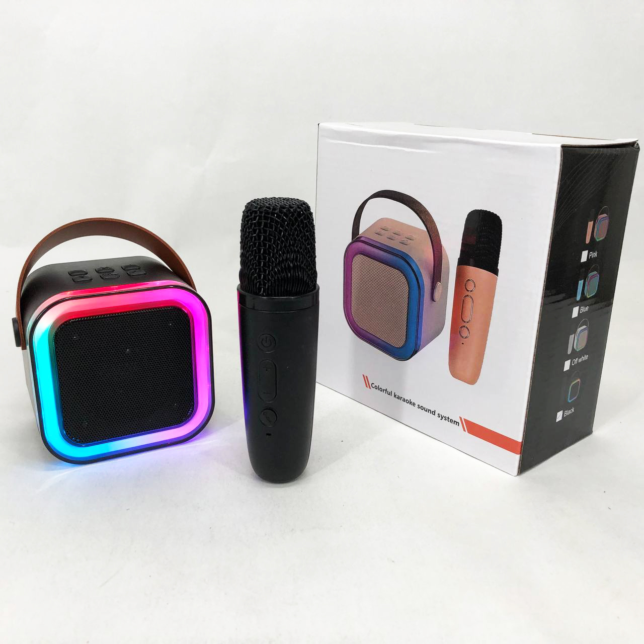 Портативна колонка з караоке мікрофоном та RGB підсвічуванням K12 10W Bluetooth. Колір: чорний - Зображення 3
