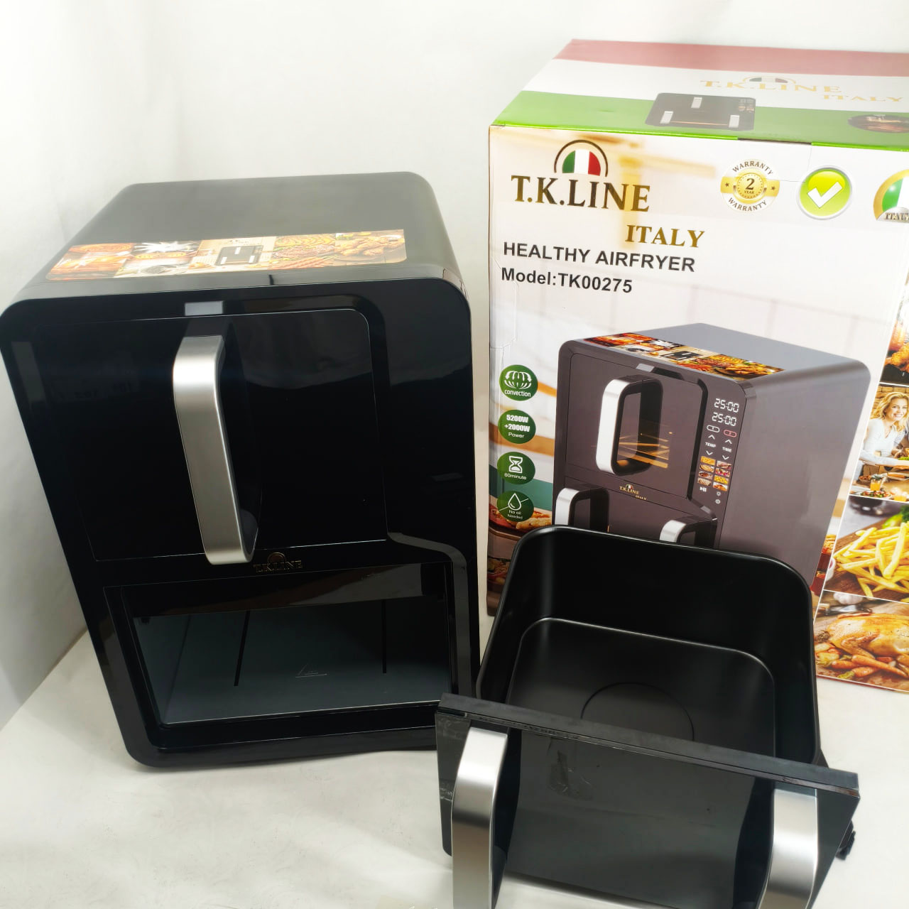 Двокамерна аерофритюрниця T.K.Line TK00275 12л і 6л потужність 5200Вт + 2000Вт 4 Двокамерна аерофритюрниця T.K.Line TK00275 12л і 6л потужність 5200Вт + 2000Вт - Зображення 4