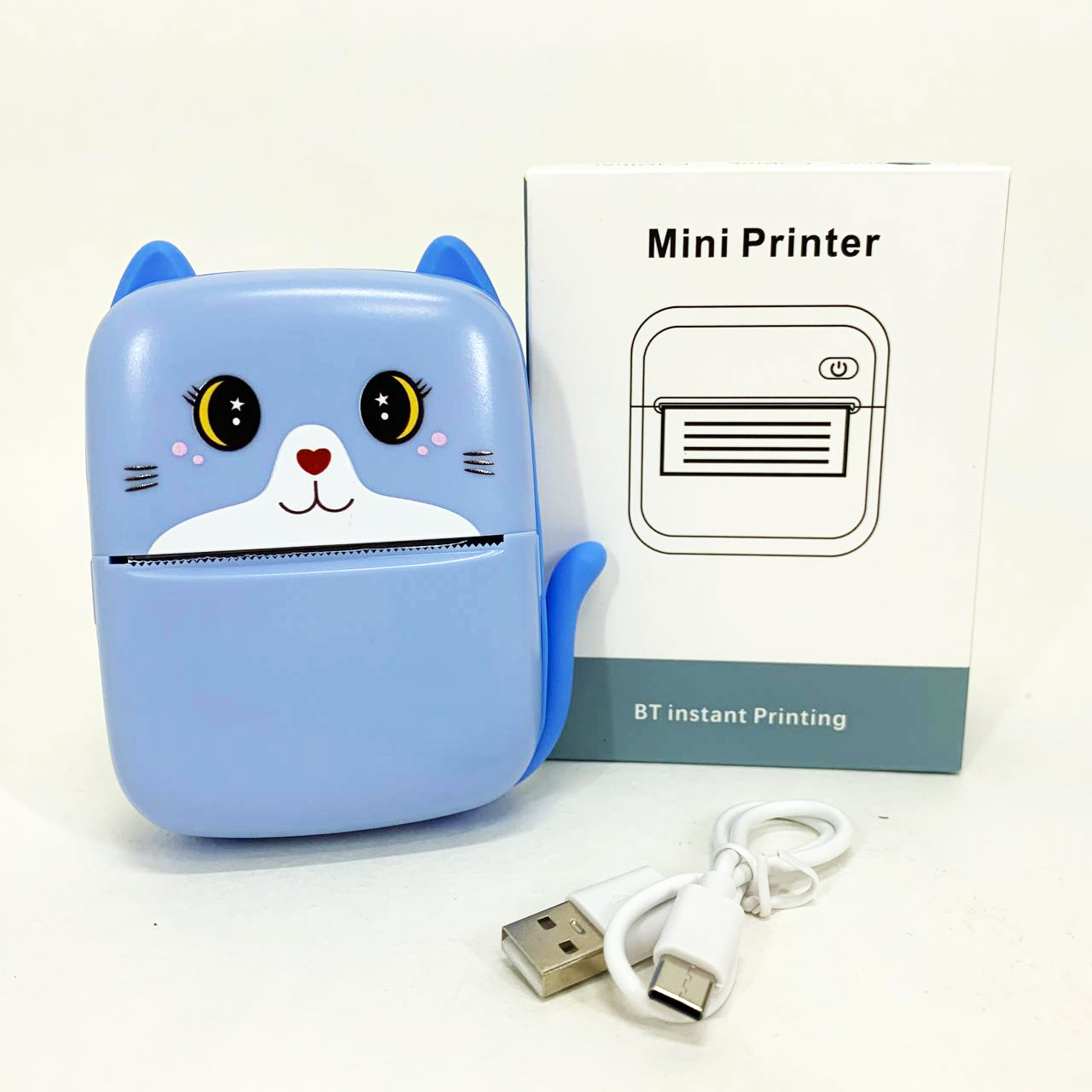Портативний дитячий термопринтер із Bluetooth A8 Cat міні принтер для телефону Blue - Зображення 7