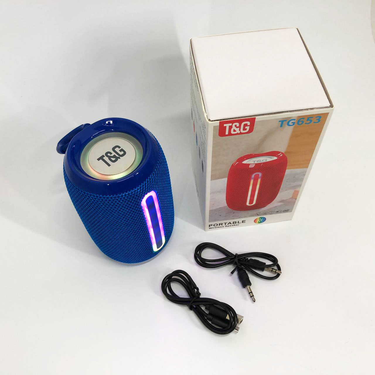Портативна Bluetooth-колонка TG653 USB з ремінцем, Бездротова колонка портативна потужна. Колір: синій 3 Портативна Bluetooth-колонка TG653 USB з ремінцем, Бездротова колонка портативна потужна. Колір: синій - Зображення 3