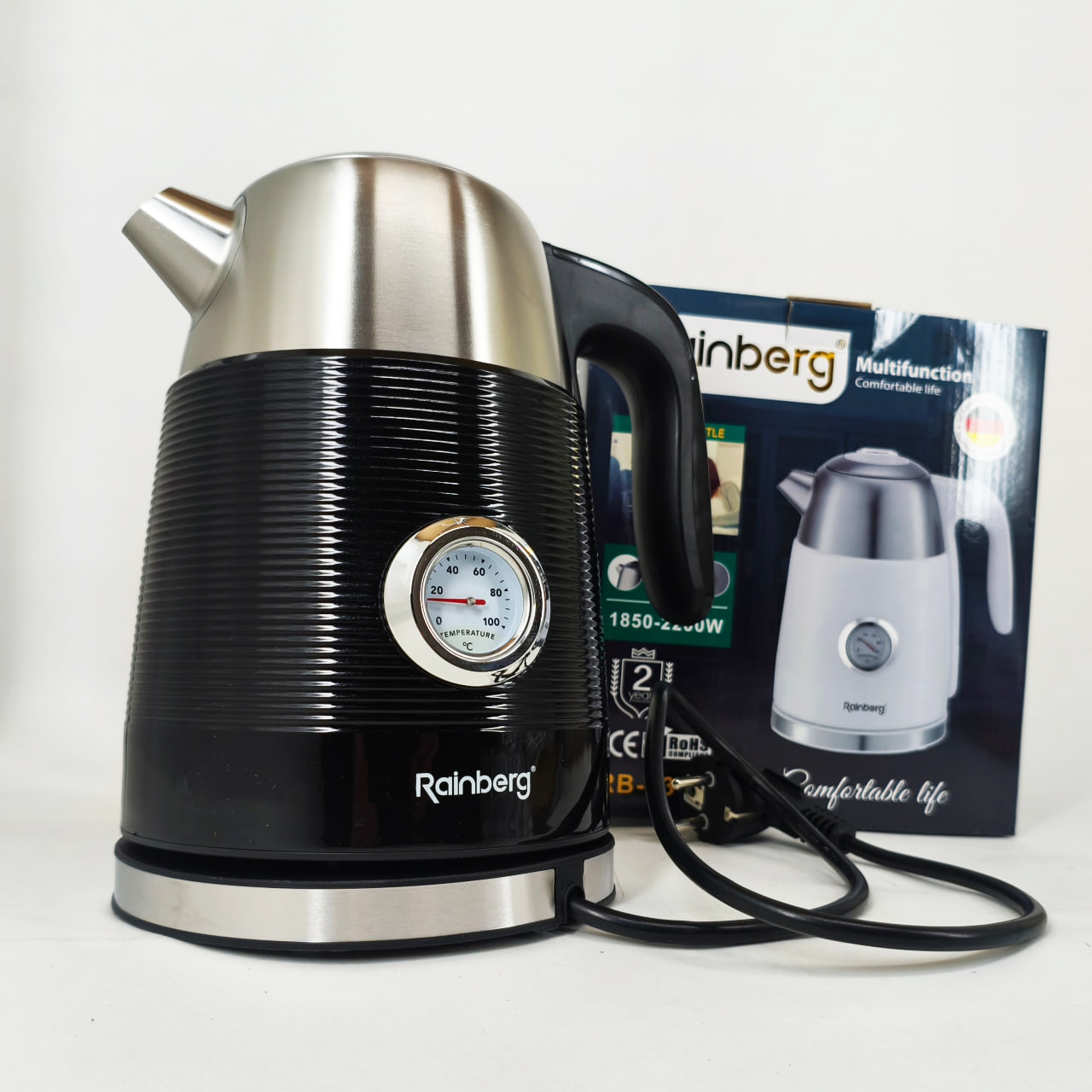 Чайник електричний з датчиком температури Rainberg RB-2314 Black - Зображення 6
