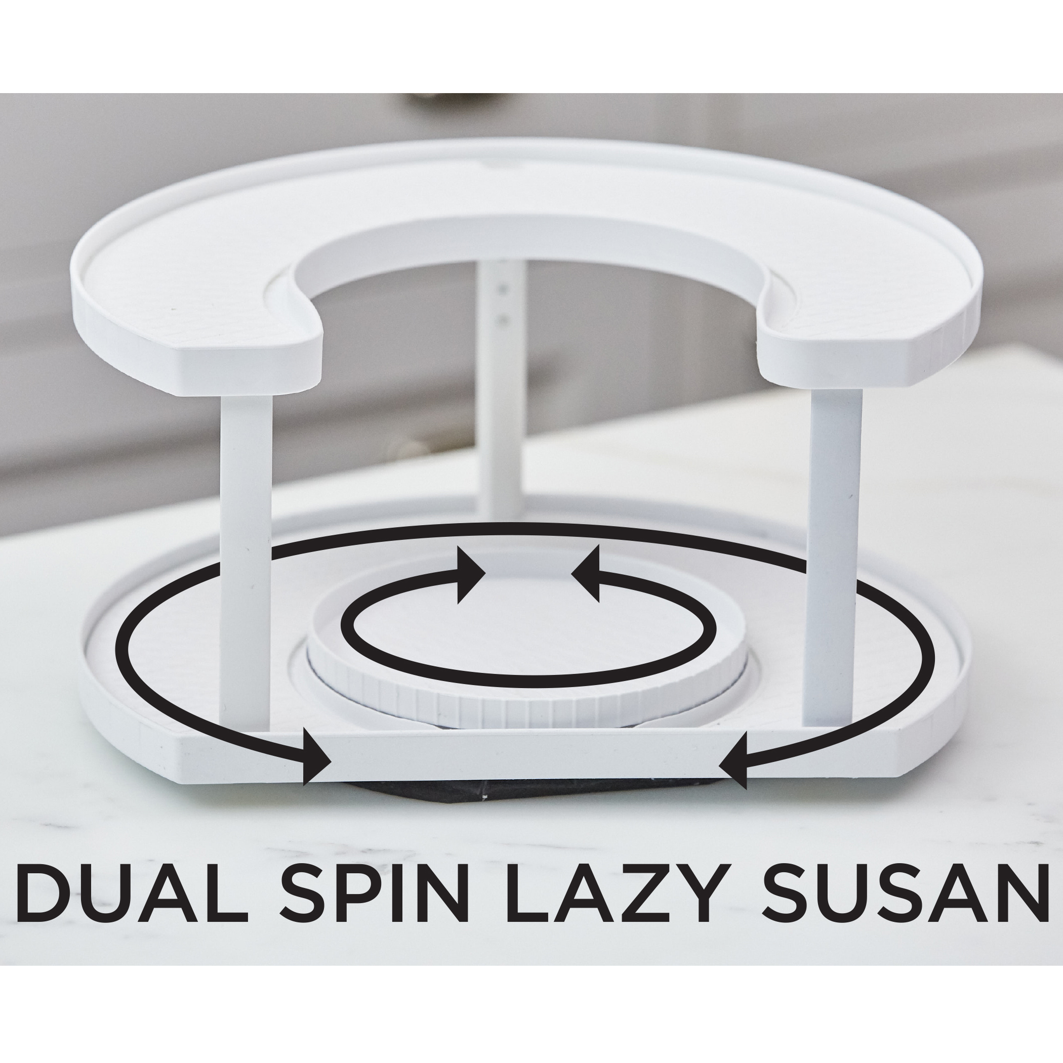 Спецівниця Spice Spinner Two-Tiered Spice Organizer, Поворотна підставка для спецій, Карусель для спецій - Зображення 3
