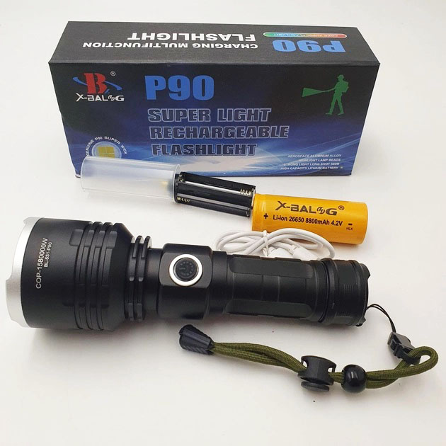 Ліхтар поліцейський X-Balog BL-531-P90 1х26650 8800mah USB/microUSB/ 3хААА R3 функція Power Bank 3 Ліхтар поліцейський X-Balog BL-531-P90 1х26650 8800mah USB/microUSB/ 3хААА R3 функція Power Bank - Зображення 3