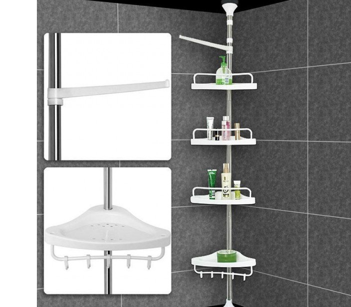 Кутова полиця для ванної кімнати Multi Corner Shelf, металева 4 Кутова полиця для ванної кімнати Multi Corner Shelf, металева - Зображення 4