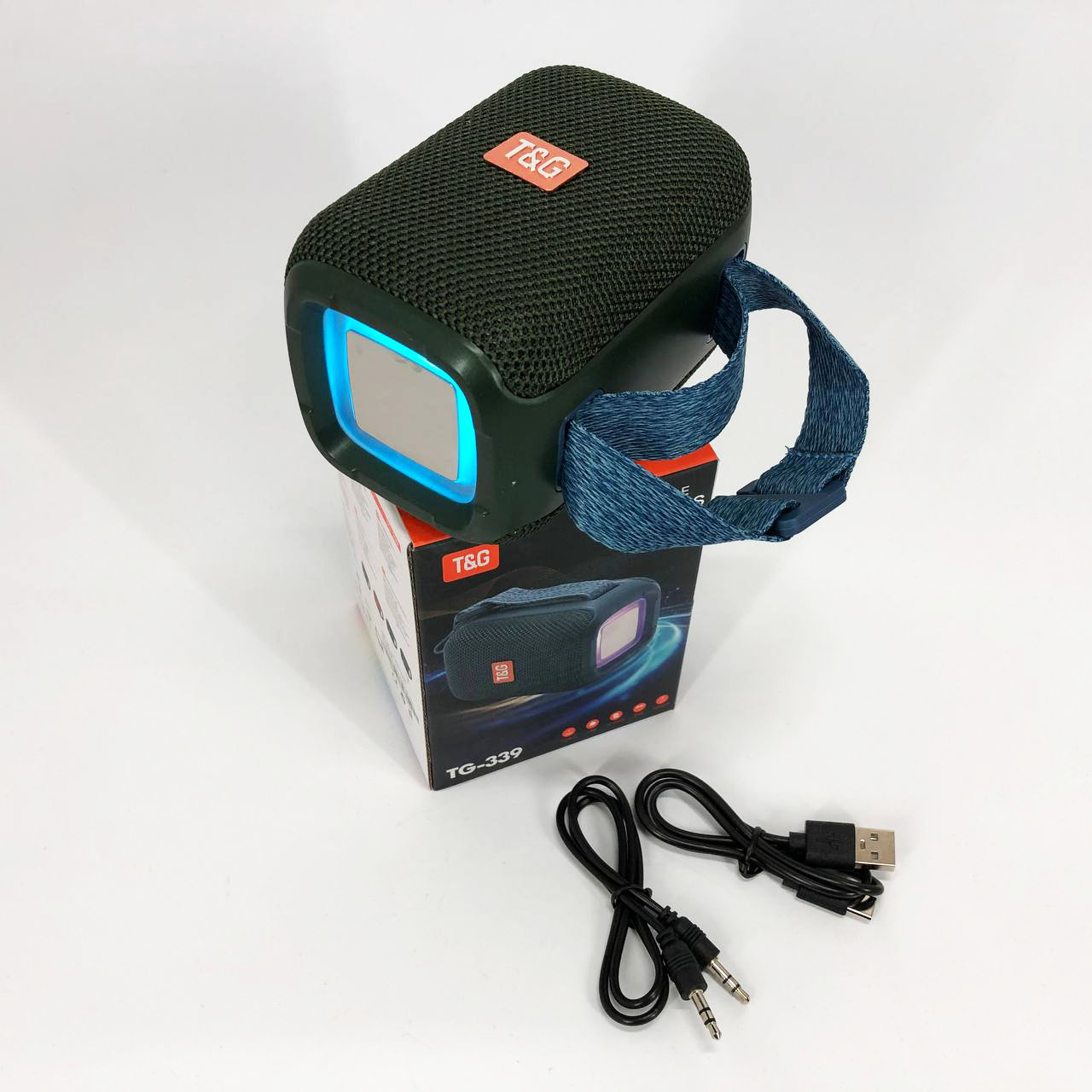 Портативна Bluetooth колонка TG339 5W з підсвічуванням RGB, акумуляторна колонка для музики. Колір: зелений - Зображення 7