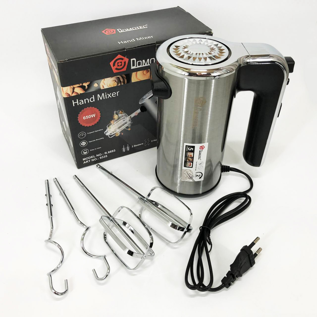 Міксер кухонний DOMOTEC R 6693 ручний універсальний 5 швидкостей 650W - Зображення 6