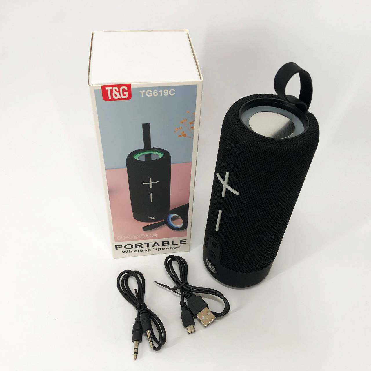 Портативна Bluetooth колонка TG619C FM-радіо USB/TF з ремінцем, Колонка для музики. Колір: чорний - Зображення 5