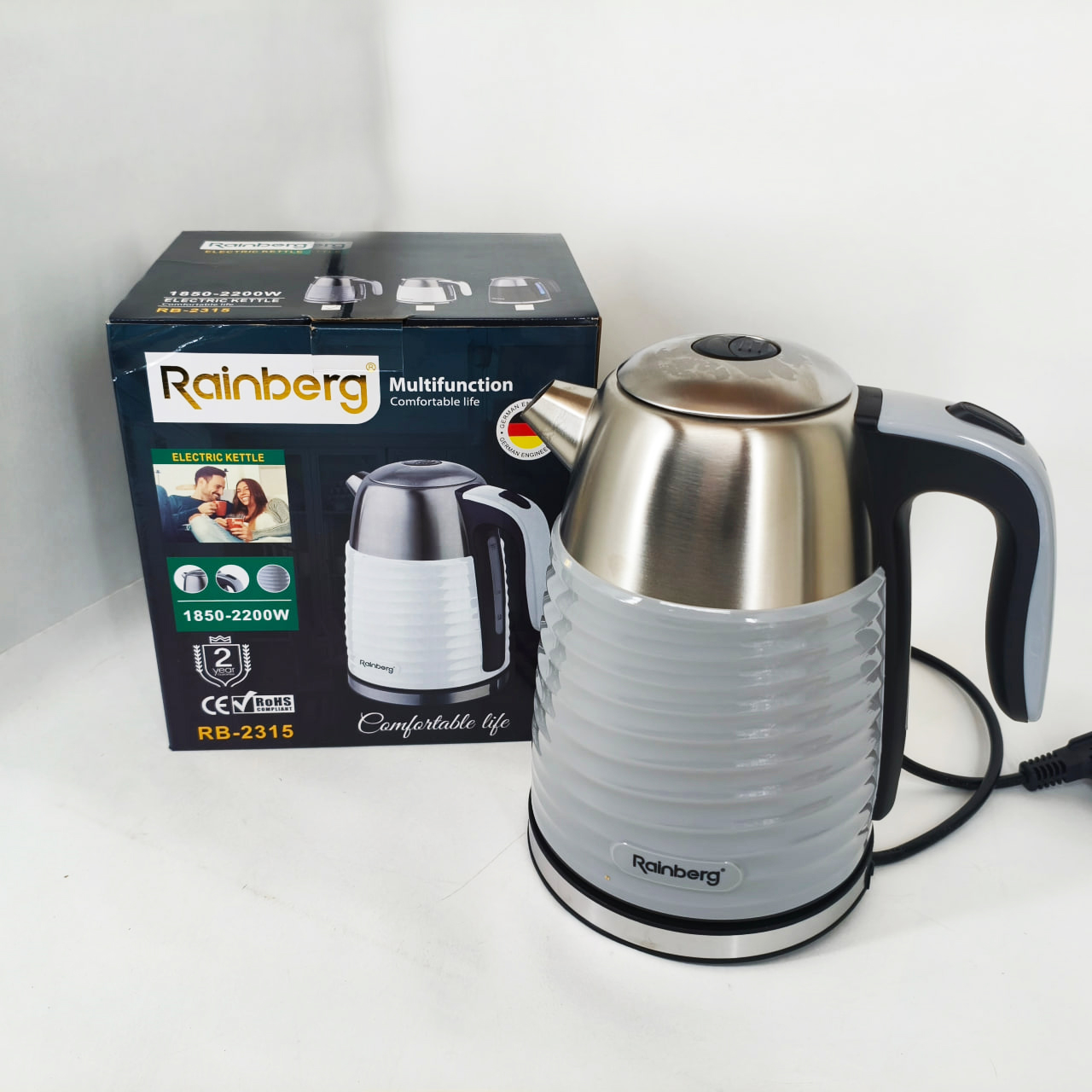 Чайник електричний Rainberg RB-2315 1.8л 2200Вт Gray 5 Чайник електричний Rainberg RB-2315 1.8л 2200Вт Gray - Зображення 5