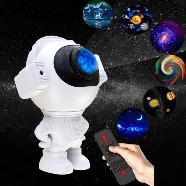 Зірковий 3D проектор Astronaut Bluetooth з пультом, Проектор нічний космонавт зоряне небо в дитячий - Зображення 3