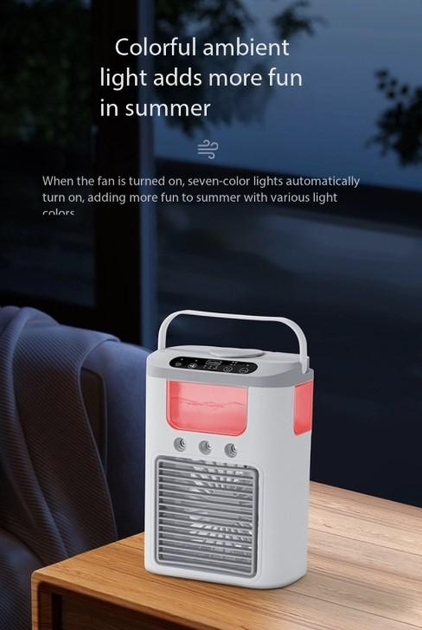 Вентилятор охолоджувач 3в1 Air Cooler Fan 1346 з USB-живленням, зволоженням та LED-підсвічуванням 4 Вентилятор охолоджувач 3в1 Air Cooler Fan 1346 з USB-живленням, зволоженням та LED-підсвічуванням - Зображення 4