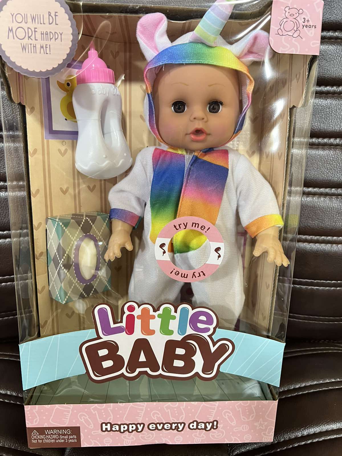 Лялька пупс, що розмовляє з пляшечкою та серветками Little Baby - Зображення 6