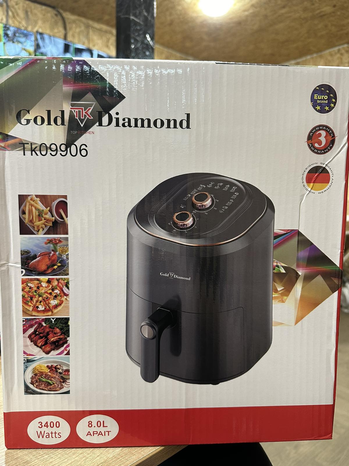 Аерогриль Аерофритюрниця Gold Diamond Tk 09906 3400w 8L 1 Аерогриль Аерофритюрниця Gold Diamond Tk 09906 3400w 8L