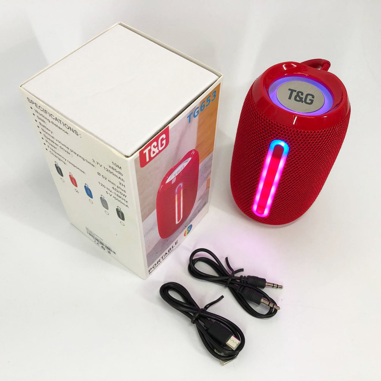 Портативна Bluetooth-колонка TG653 USB з ремінцем, потужна переносна акустична колонка. Колір: червоний 6 Портативна Bluetooth-колонка TG653 USB з ремінцем, потужна переносна акустична колонка. Колір: червоний - Зображення 6