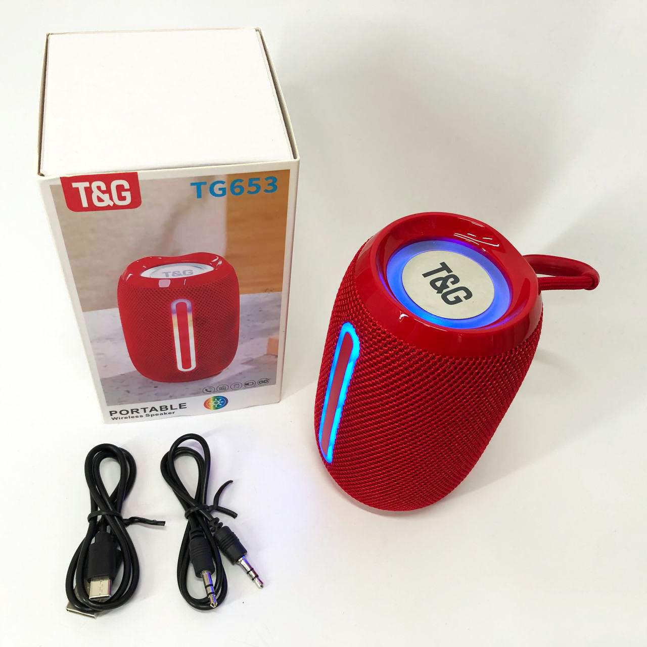 Портативна Bluetooth-колонка TG653 USB з ремінцем, потужна переносна акустична колонка. Колір: червоний 7 Портативна Bluetooth-колонка TG653 USB з ремінцем, потужна переносна акустична колонка. Колір: червоний - Зображення 7
