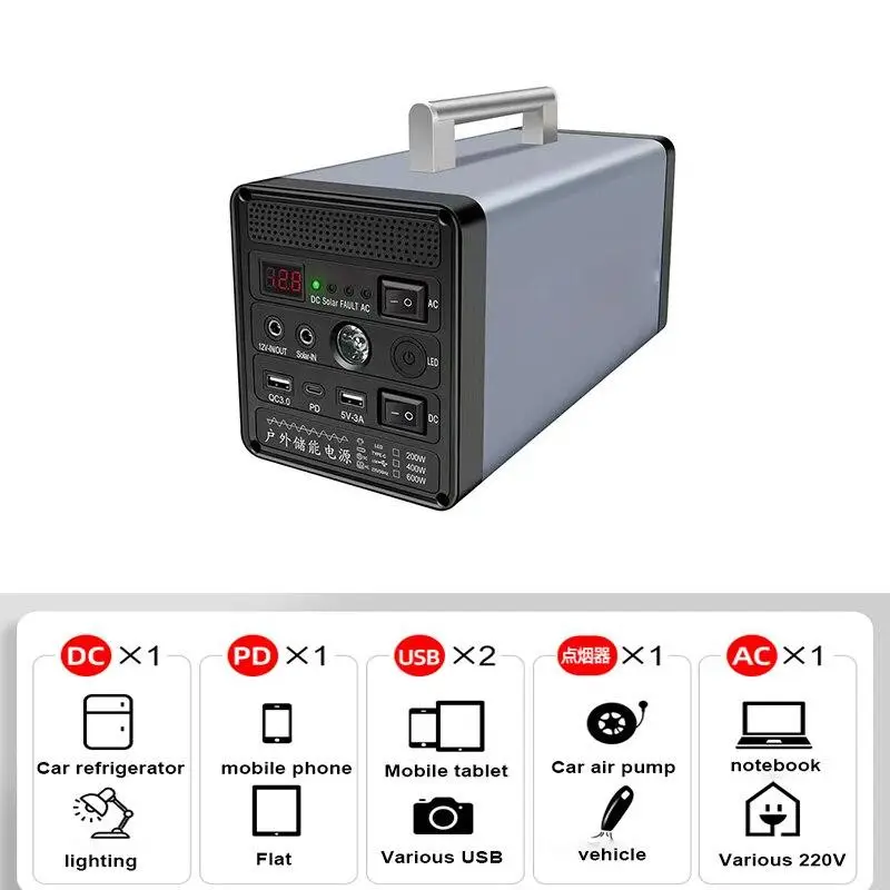 Інвертор акумуляторний 12,8V/50Ah/600W Портативна електростанція 600Вт, 144000мАч - Зображення 5
