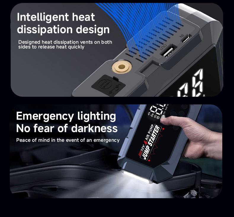Пускозарядний пристрій K3 + компресор 150 PSI Power Bank LED-ліхтар 5 Пускозарядний пристрій K3 + компресор 150 PSI Power Bank LED-ліхтар - Зображення 5