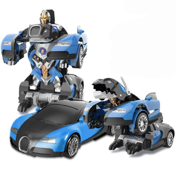 Машинка Трансформер Bugatti Size 18 см Robot Car синя з пультом 2 Машинка Трансформер Bugatti Size 18 см Robot Car синя з пультом - Зображення 2