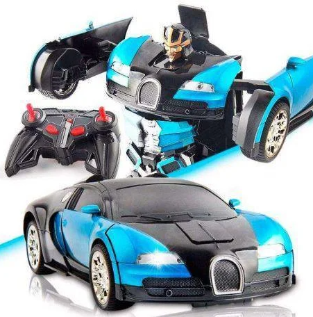 Машинка Трансформер Bugatti Size 18 см Robot Car синя з пультом 1 Машинка Трансформер Bugatti Size 18 см Robot Car синя з пультом