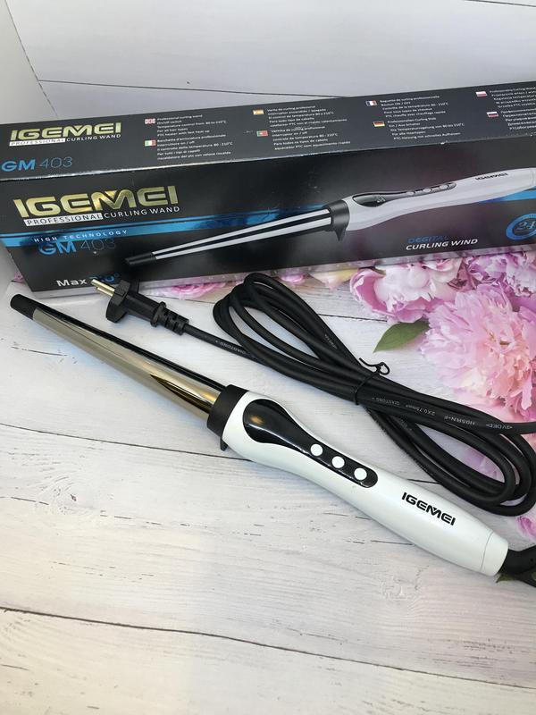 Професійна конусна плойка для локонів Gemei GM-403 1 Професійна конусна плойка для локонів Gemei GM-403