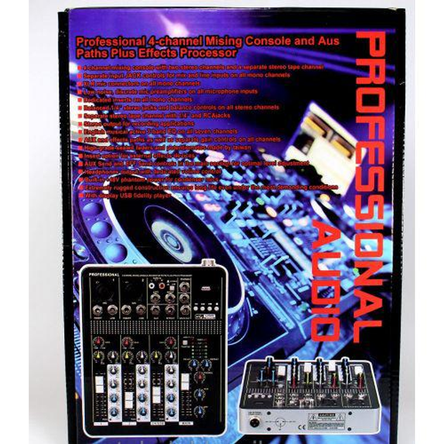 Аудіо Мікшер Mixer BT 4000 4 канали Bluetooth 2 Аудіо Мікшер Mixer BT 4000 4 канали Bluetooth - Зображення 2