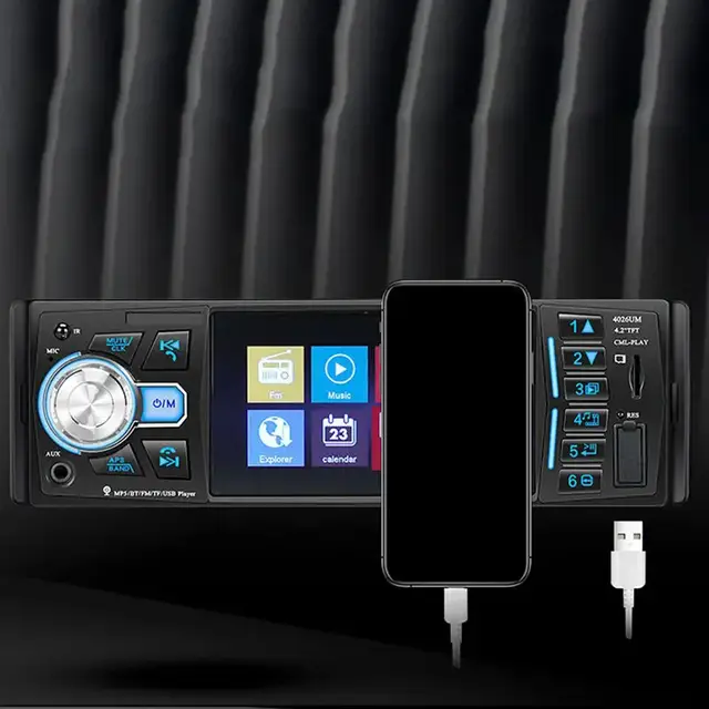 Автомагнітола 4026 BT Touch з екраном 4.1" ISO 1Din MP5 Bluetooth USB FM microSD 2 Автомагнітола 4026 BT Touch з екраном 4.1" ISO 1Din MP5 Bluetooth USB FM microSD - Зображення 2