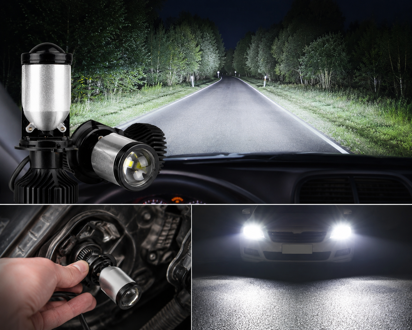 Автомобільні LED лампи Y6 H4 / Світлодіодні автомобільні лампи 90W 5000K з лінзами 2 Автомобільні LED лампи Y6 H4 / Світлодіодні автомобільні лампи 90W 5000K з лінзами - Зображення 2