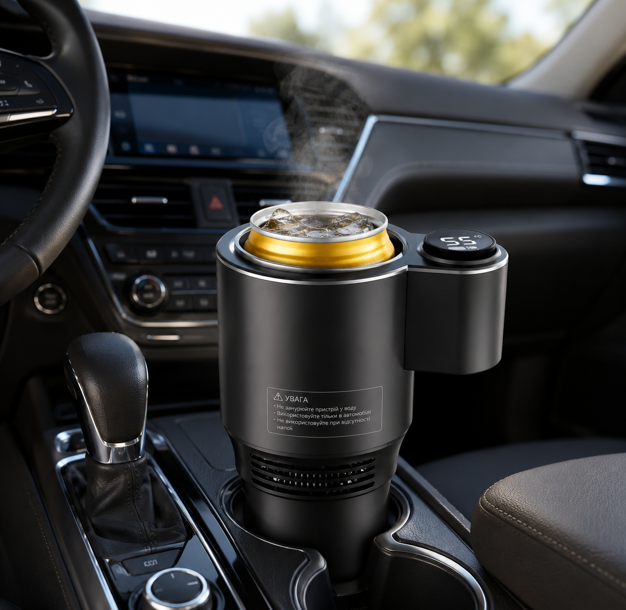 Автомобільний підстаканник з підігрівом та охолодженням 0-60°/8-15min Black / Термокухоль 12В 3 Автомобільний підстаканник з підігрівом та охолодженням 0-60°/8-15min Black / Термокухоль 12В - Зображення 3