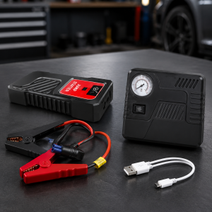 Автомобільний пусковий пристрій для акумулятора JUMP STARTER 69800mah + Компрессор / Пусковий пристрій для авто / Бустер
