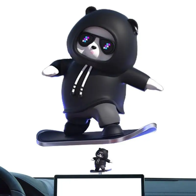 Фігурка-слайдер в автомобілі L'Andre Sliding Cartoon Bear Ведмідь скейтер Cool Black 3 Фігурка-слайдер в автомобілі L'Andre Sliding Cartoon Bear Ведмідь скейтер Cool Black - Зображення 3