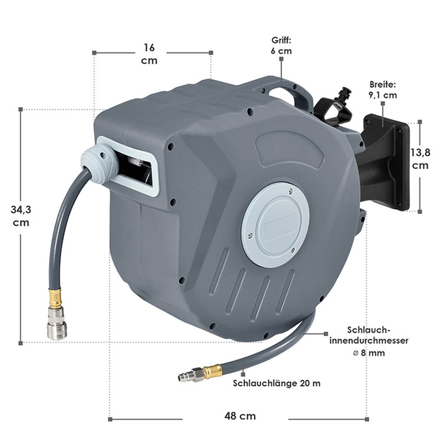 Автоматична садова котушка із шлангом для поливу 1/2" 20 м Powermat PM-ABNW-20M 2 Автоматична садова котушка із шлангом для поливу 1/2" 20 м Powermat PM-ABNW-20M - Зображення 2
