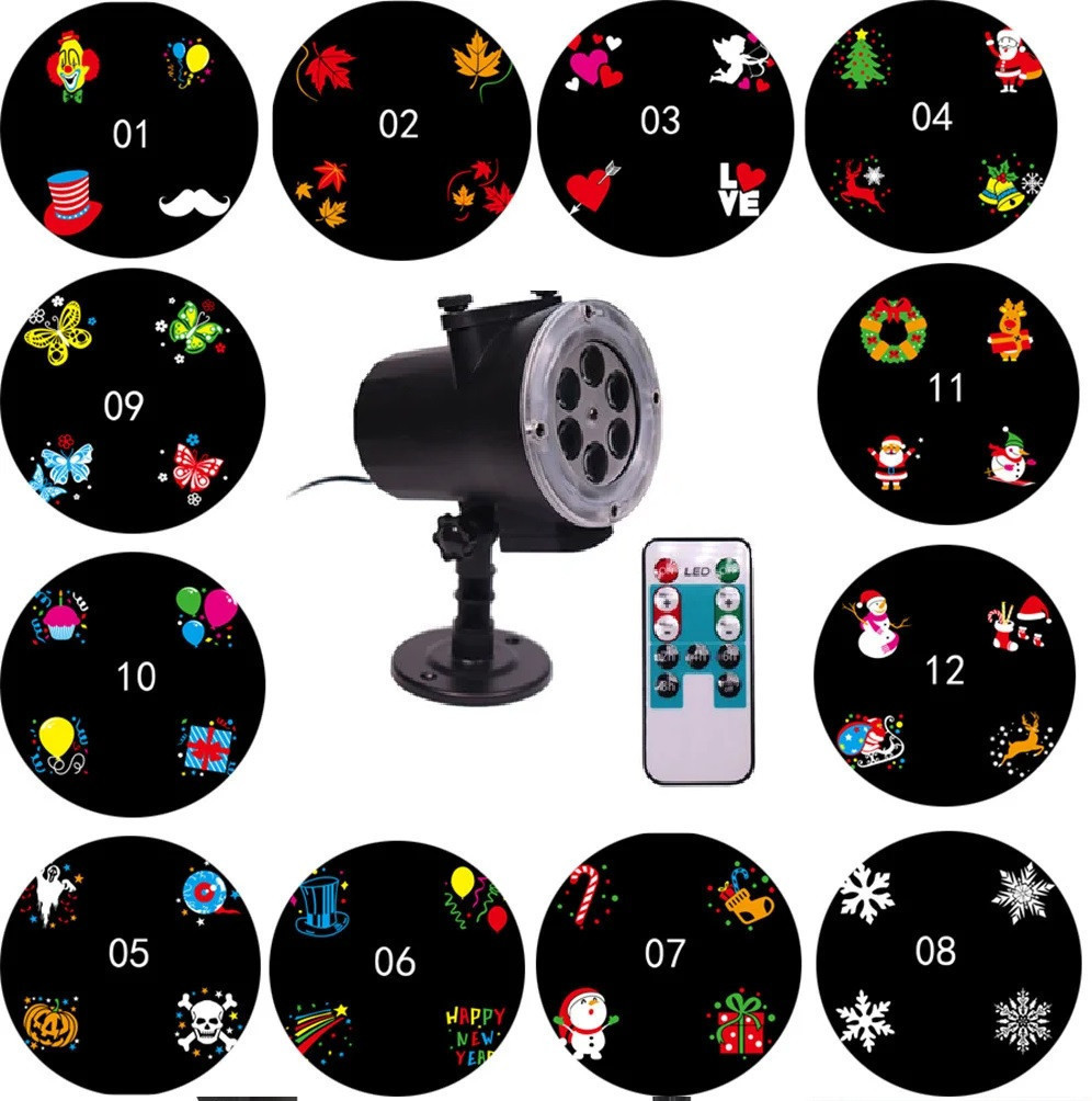 Лазерний проектор Star Shower Slide Show ZP1 (12 слайдів) + пульт 5 Лазерний проектор Star Shower Slide Show ZP1 (12 слайдів) + пульт - Зображення 5
