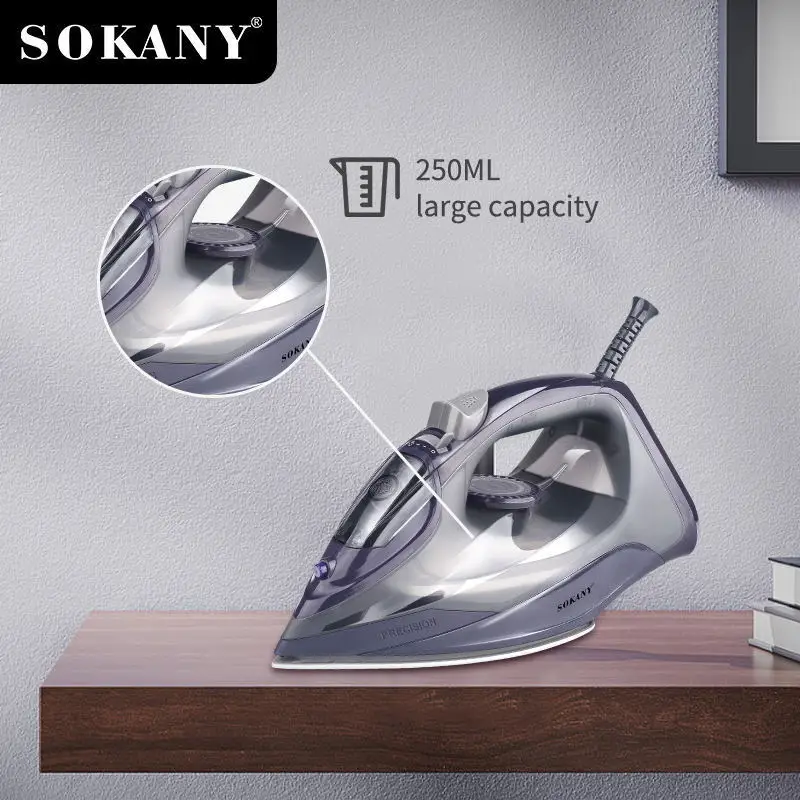 Парова праска SOKANY SK-2071 / Електрична праска з керамічною підошвою, 2600 Вт / Парова праска з резервуаром для води 4 Парова праска SOKANY SK-2071 / Електрична праска з керамічною підошвою, 2600 Вт / Парова праска з резервуаром для води - Зображення 4