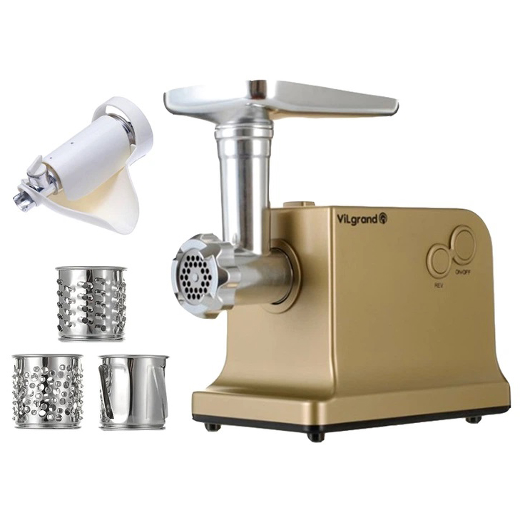 М'ясорубка Vilgrand V221-PMG 2200Вт Gold 2 М'ясорубка Vilgrand V221-PMG 2200Вт Gold - Зображення 2