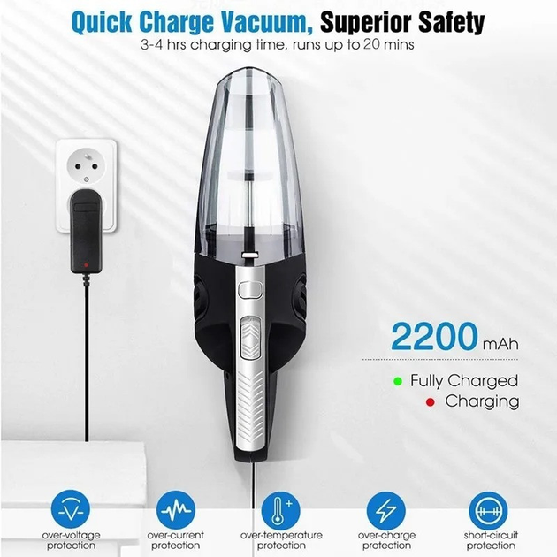 Автомобільний пилосос VACCUM CLEANER E-6 XL-830 6 Автомобільний пилосос VACCUM CLEANER E-6 XL-830 - Зображення 6