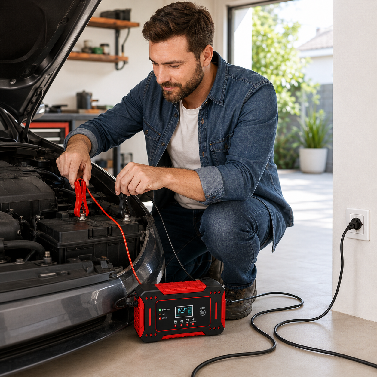 Зарядний пристрій для акумуляторів 6A 12V / Імпульсний зарядний пристрій / Зарядний РК-дисплей 2 Зарядний пристрій для акумуляторів 6A 12V / Імпульсний зарядний пристрій / Зарядний РК-дисплей - Зображення 2