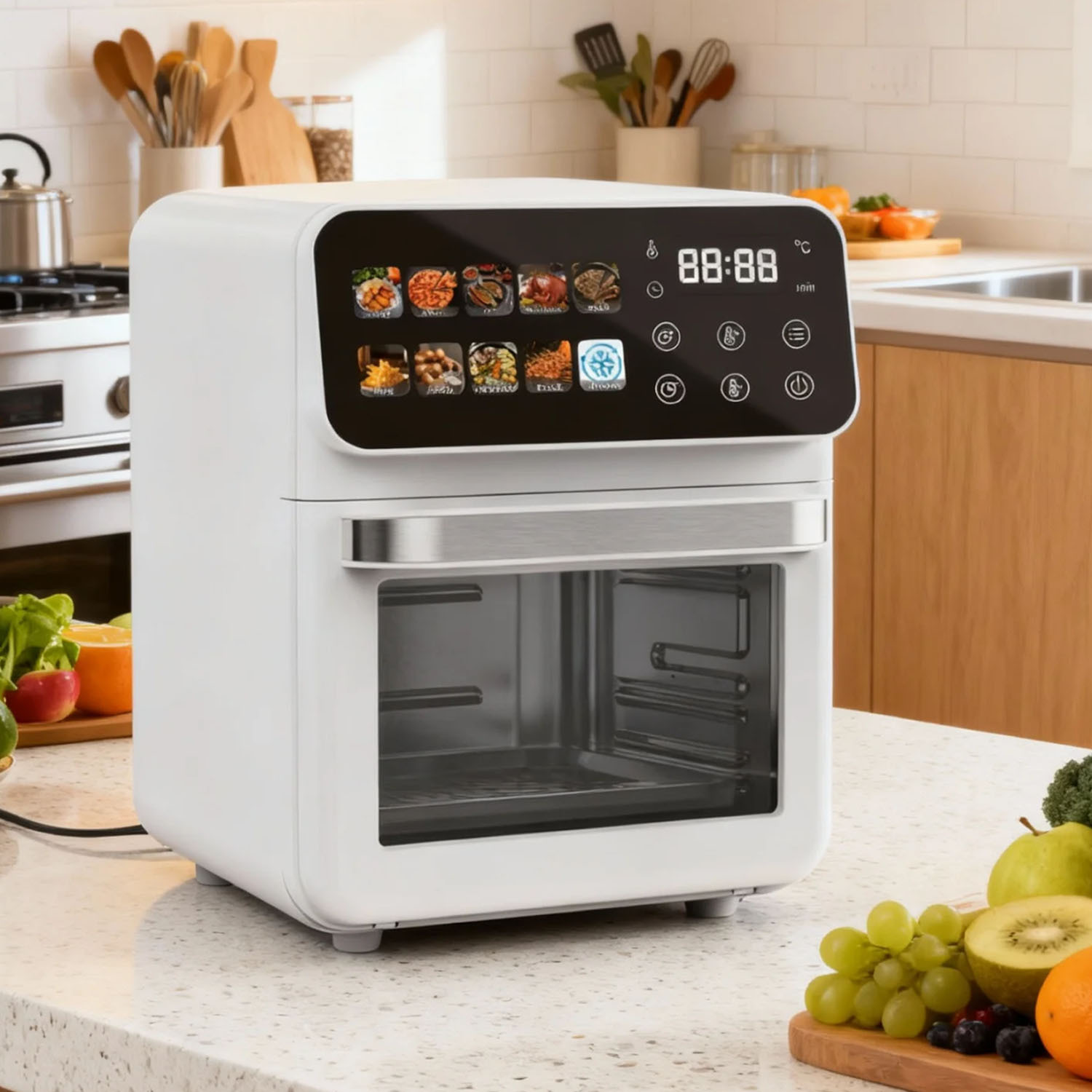Біла Електрична мультипіч Top Kitchen TK-00244 12л / Аерогриль з сенсорним керуванням 2400 Вт 10 програм 3 Біла Електрична мультипіч Top Kitchen TK-00244 12л / Аерогриль з сенсорним керуванням 2400 Вт 10 програм - Зображення 3