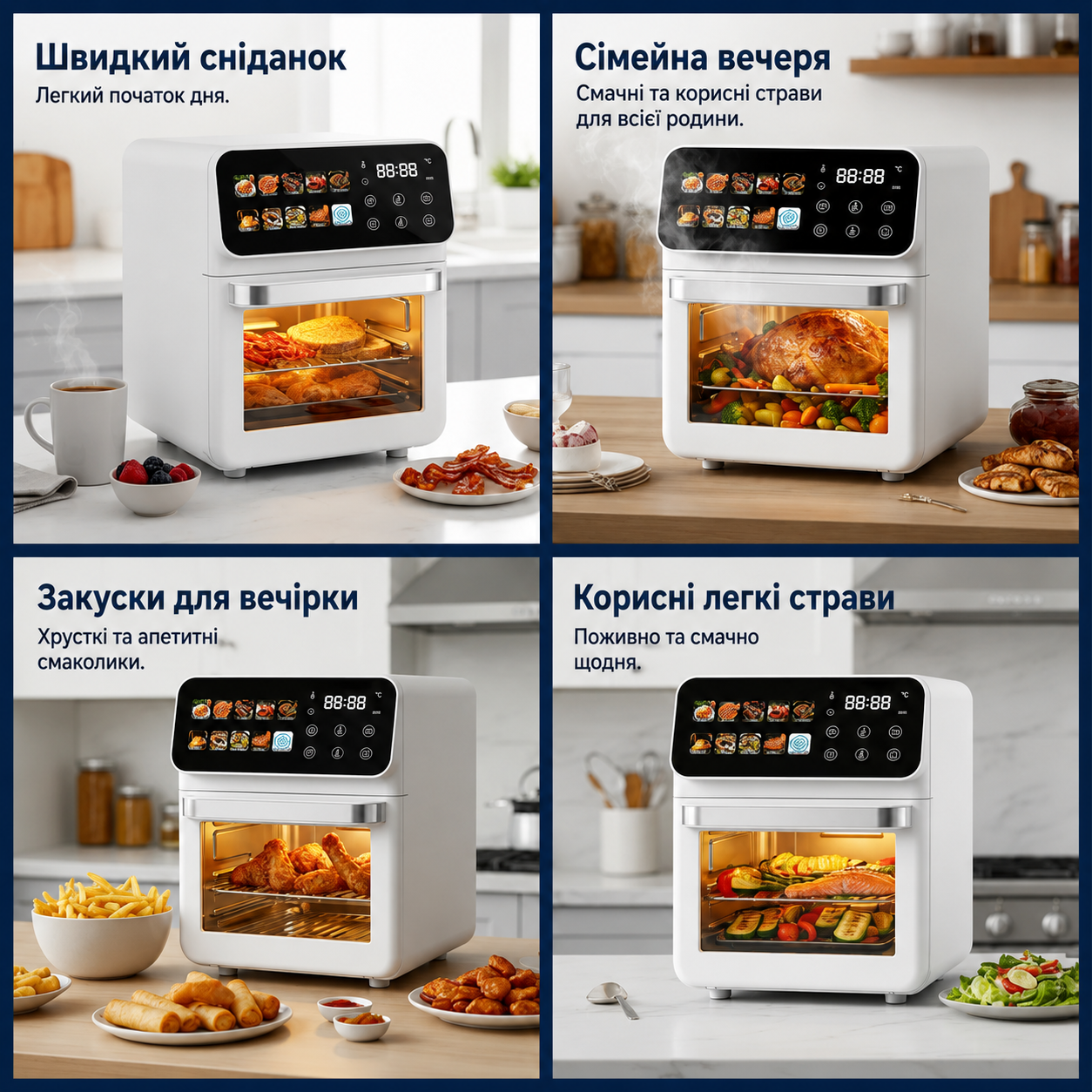 Біла Електрична мультипіч Top Kitchen TK-00244 12л / Аерогриль з сенсорним керуванням 2400 Вт 10 програм 5 Біла Електрична мультипіч Top Kitchen TK-00244 12л / Аерогриль з сенсорним керуванням 2400 Вт 10 програм - Зображення 5