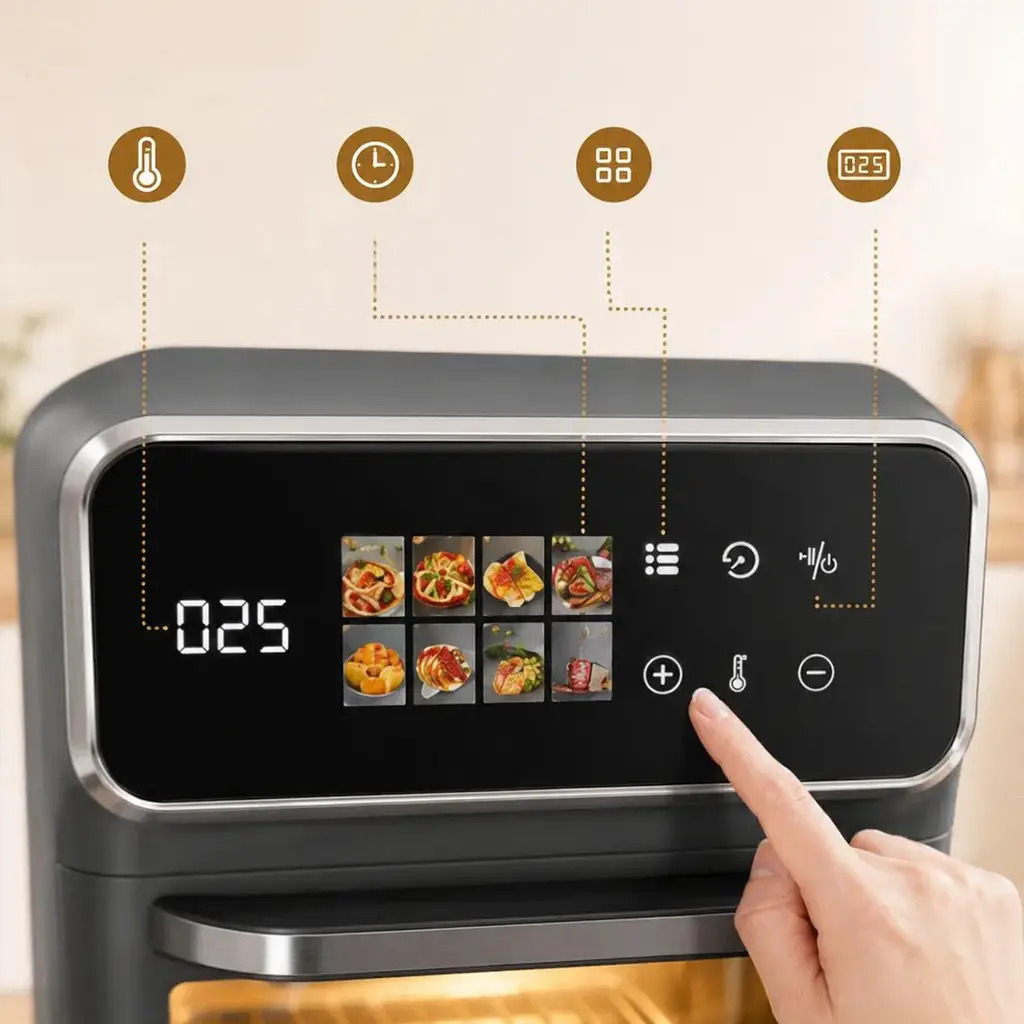 Чорна Електрична мультипіч Top Kitchen TK-00244 12л / Аерогриль з сенсорним керуванням 2400 Вт 10 програм 3 Чорна Електрична мультипіч Top Kitchen TK-00244 12л / Аерогриль з сенсорним керуванням 2400 Вт 10 програм - Зображення 3