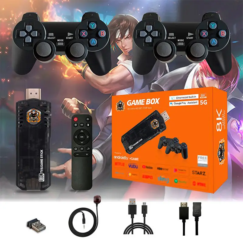 Ігрова ТВ приставка Game Box 8K 8X M98 Smart TV Stick 64GB геймстик з геймпадами + 10000 вбудованих ігор 6 Ігрова ТВ приставка Game Box 8K 8X M98 Smart TV Stick 64GB геймстик з геймпадами + 10000 вбудованих ігор - Зображення 6
