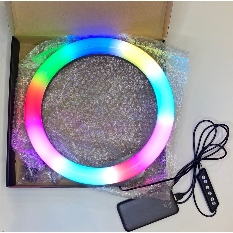 Кільцева світлодіодна лампа RGB 30 см із кріпленням для телефону 3 Кільцева світлодіодна лампа RGB 30 см із кріпленням для телефону - Зображення 3
