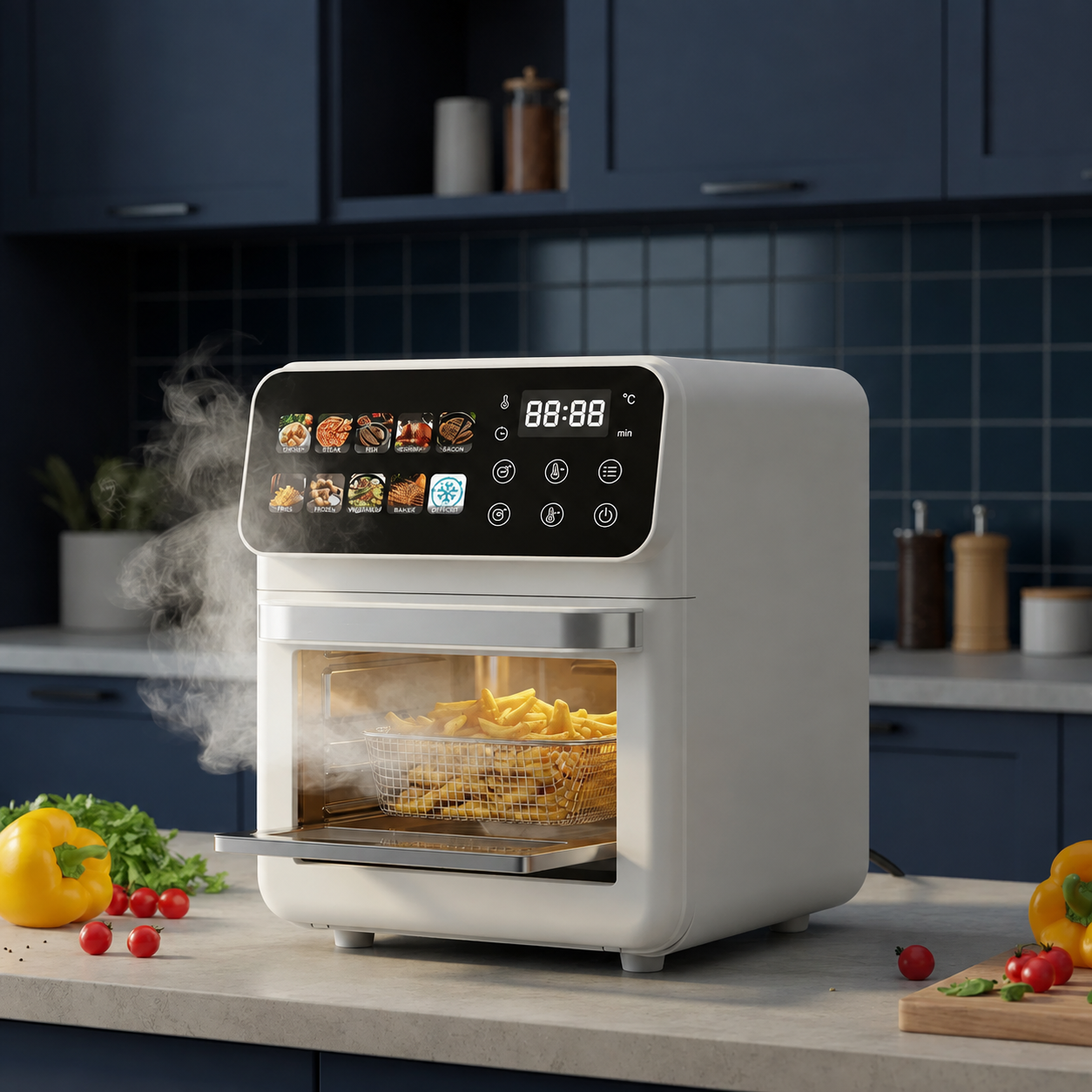Біла Електрична мультипіч Top Kitchen TK-00244 12л / Аерогриль з сенсорним керуванням 2400 Вт 10 програм 2 Біла Електрична мультипіч Top Kitchen TK-00244 12л / Аерогриль з сенсорним керуванням 2400 Вт 10 програм - Зображення 2
