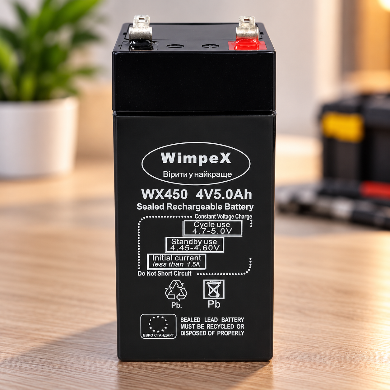 Свинцево-кислотний акумулятор Wimpex WX 450 4V 5Ah AGM/SLA 1 Свинцево-кислотний акумулятор Wimpex WX 450 4V 5Ah AGM/SLA