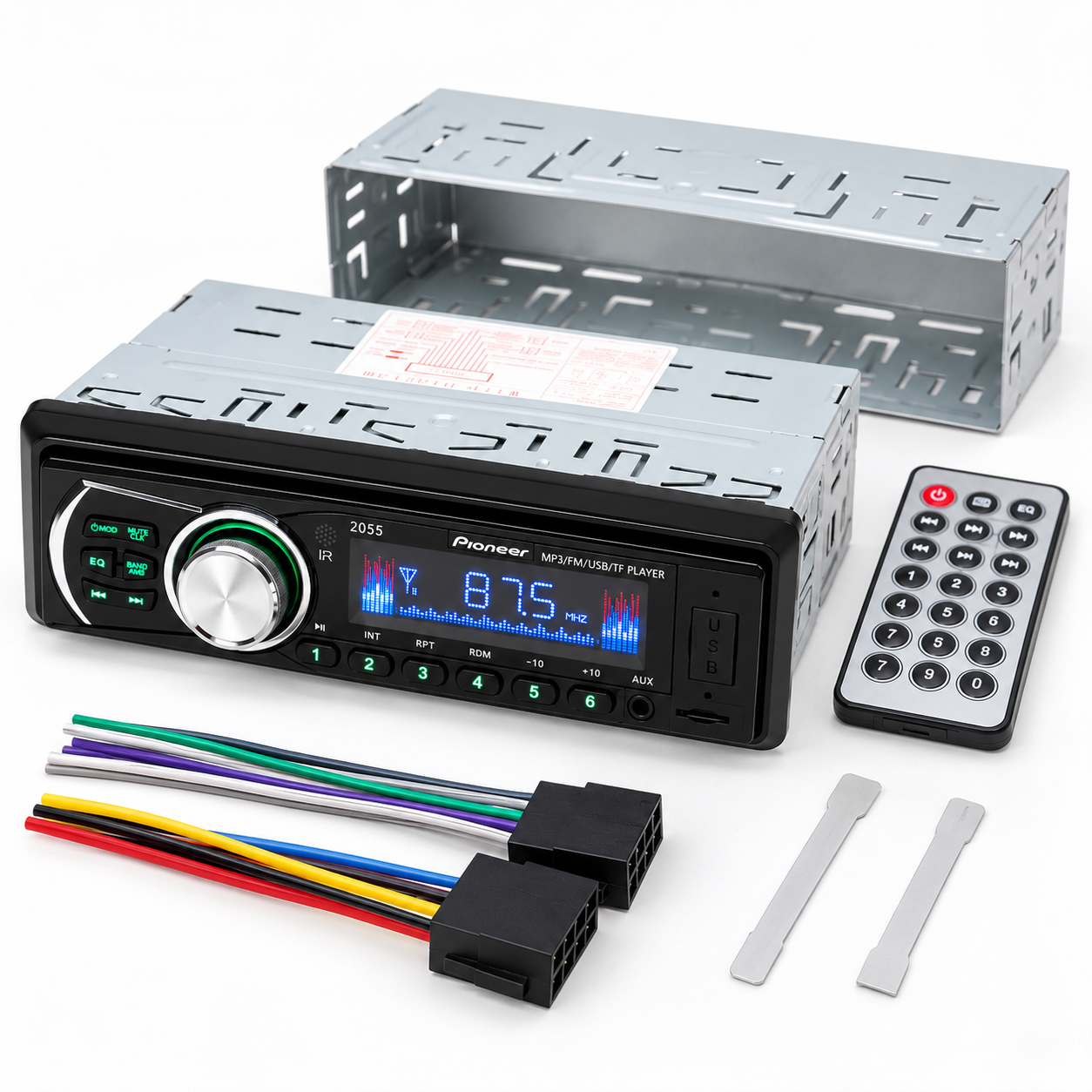 Автомагнітола 2055 ISO / Магнітола MP3+FM+USB+SD карти пам'яті +AUX 4x50W / Автомагнітола+пульт 4 Автомагнітола 2055 ISO / Магнітола MP3+FM+USB+SD карти пам'яті +AUX 4x50W / Автомагнітола+пульт - Зображення 4