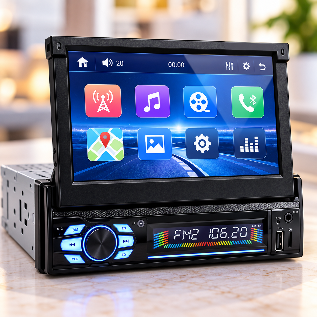 Автомагнітола 7150G GPS 1DIN / Магнітола з Bluetooth та виїзним екраном 7" / Автомагнітола сенсорна+2 пульта 1 Автомагнітола 7150G GPS 1DIN / Магнітола з Bluetooth та виїзним екраном 7" / Автомагнітола сенсорна+2 пульта