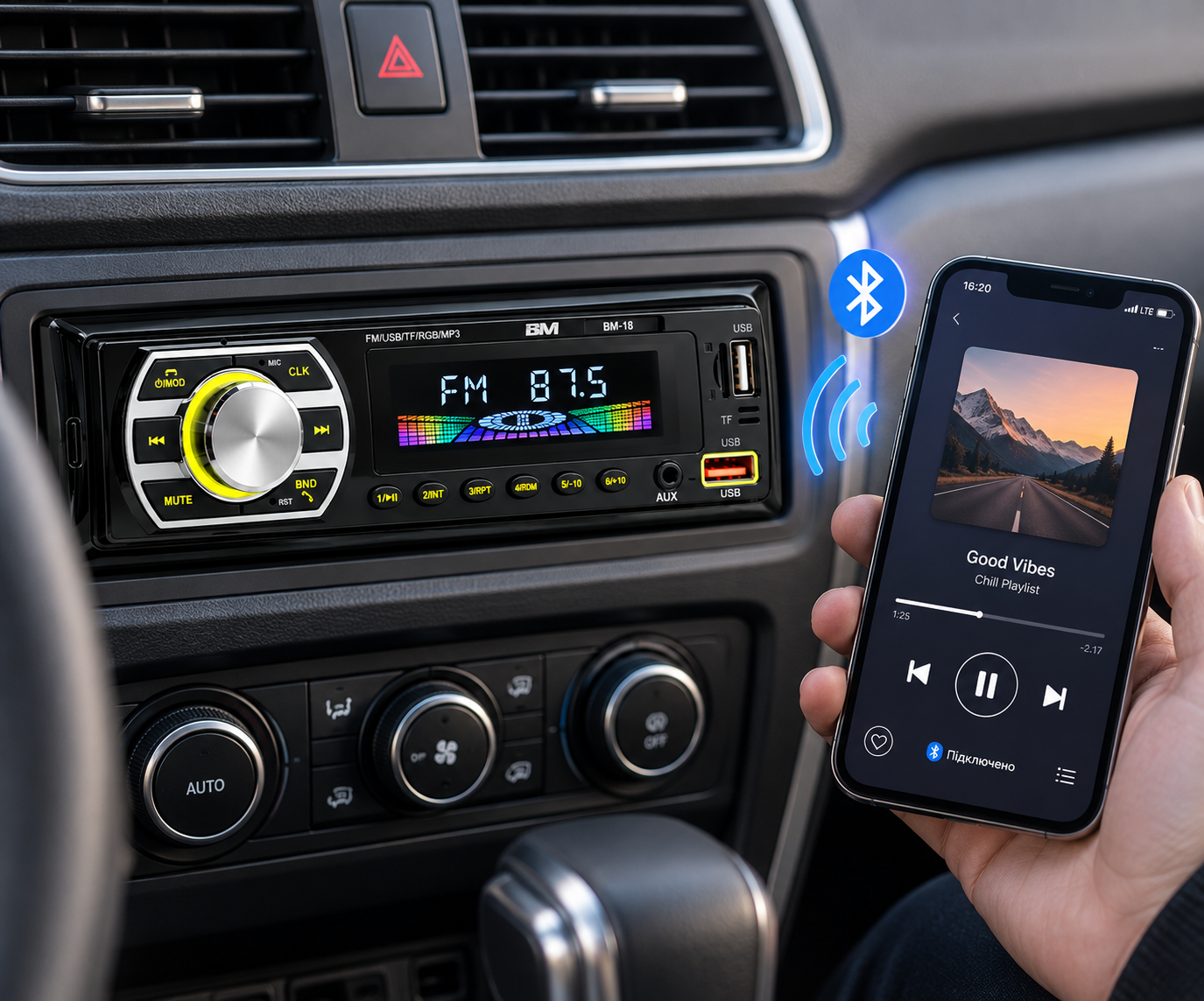 Автомагнітола MP3 BM-18 BOSCHMANN / Магнітола з пультом дистанційного керування / Автомагнітола з Bluetooth 2 Автомагнітола MP3 BM-18 BOSCHMANN / Магнітола з пультом дистанційного керування / Автомагнітола з Bluetooth - Зображення 2